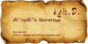 Árpás Dorottya névjegykártya